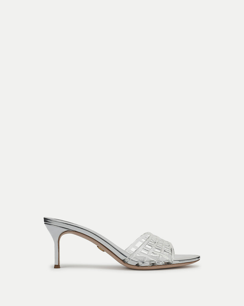 Veronica Beard Tia Jelly Sandal - Clear/Silver