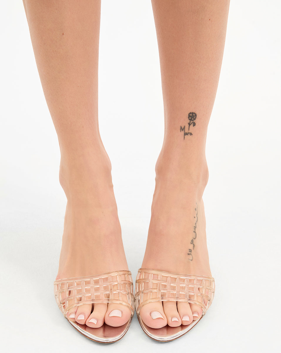 Veronica Beard Tia Jelly Sandal - Clear/Silver
