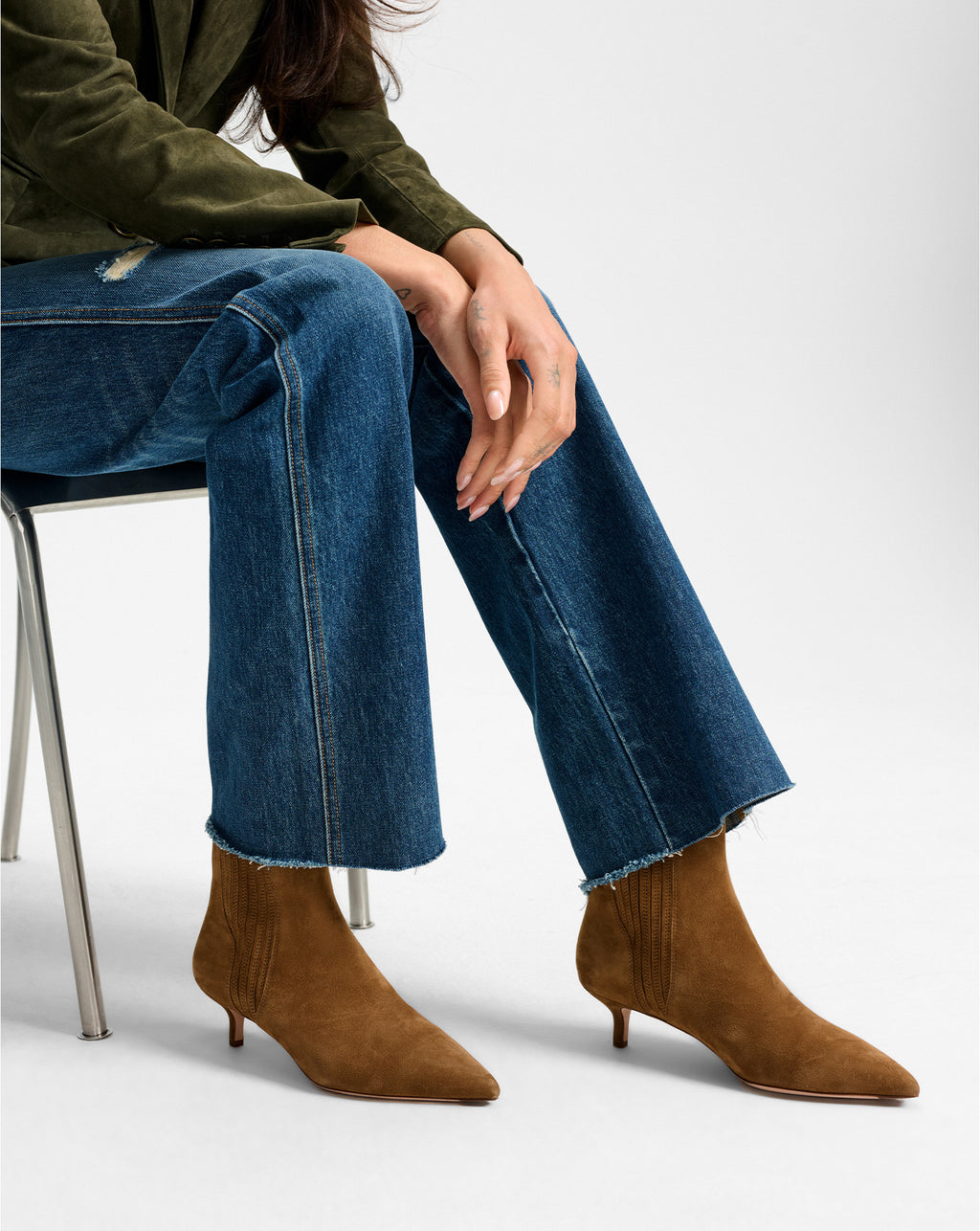 Veronica Beard Lisa Kitten-Heel Ankle Boot - Hazelwood