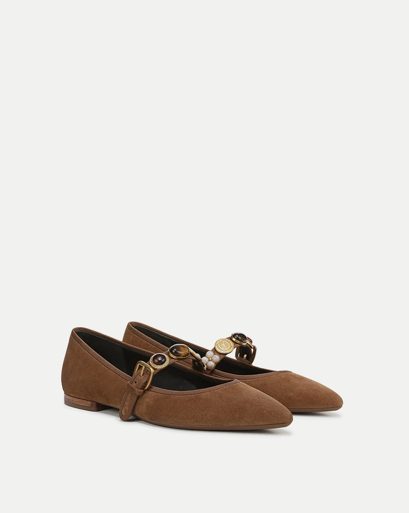 Veronica Beard Selene Embellished Flat - Hazelwood