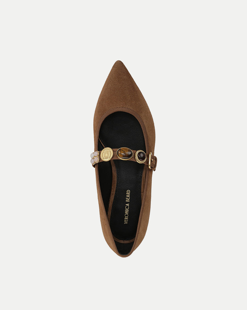Veronica Beard Selene Embellished Flat - Hazelwood