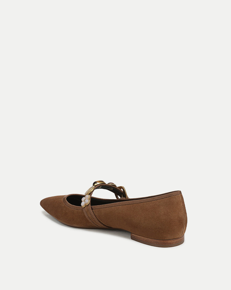 Veronica Beard Selene Embellished Flat - Hazelwood