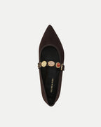 Veronica Beard Selene Embellished Flat - Espresso