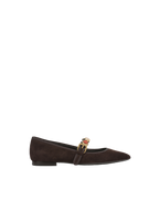 Veronica Beard Selene Embellished Flat - Espresso