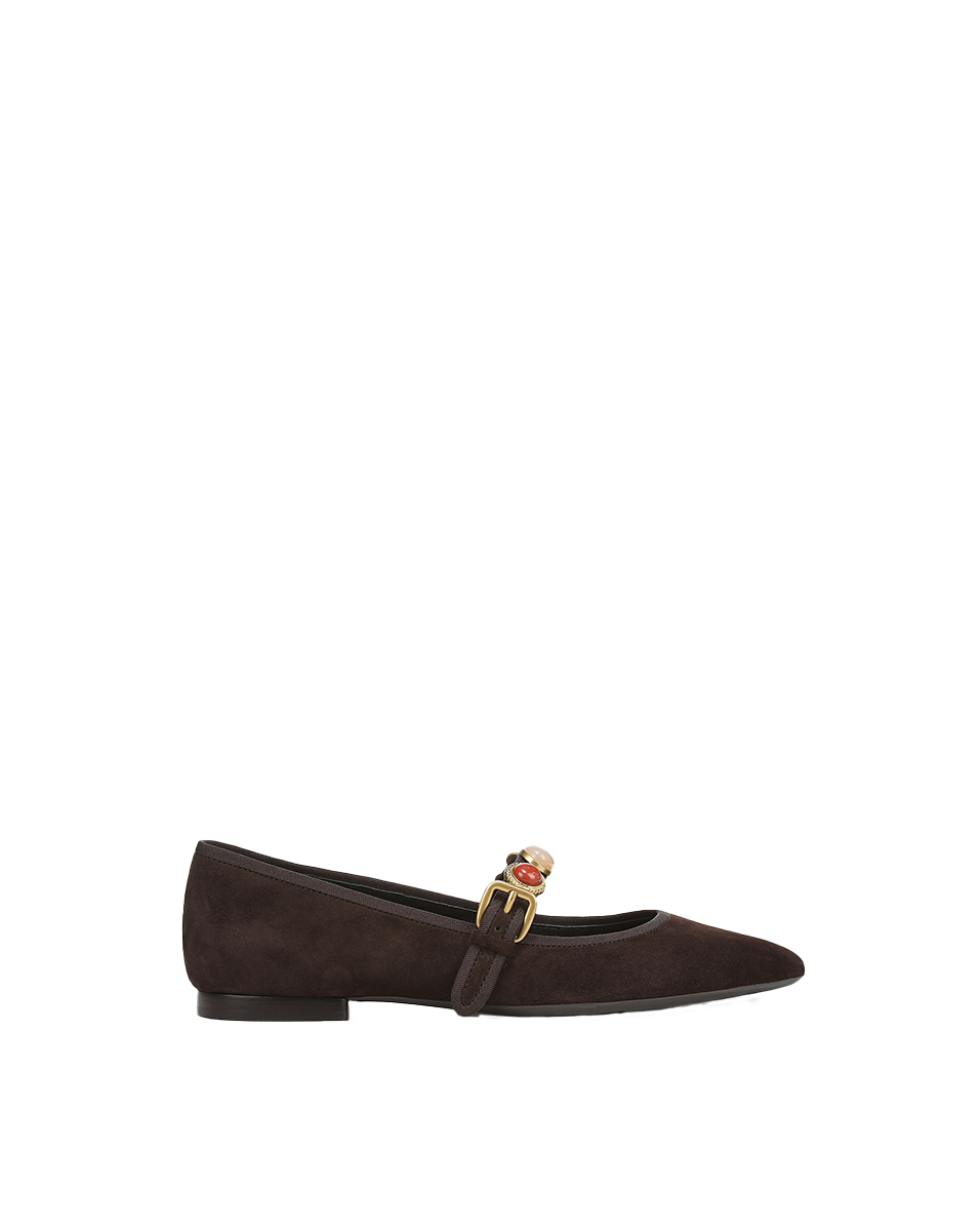 Veronica Beard Selene Embellished Flat - Espresso