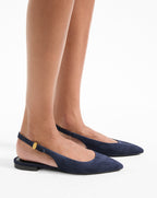 Veronica Beard Shina Slingback Flat - Navy