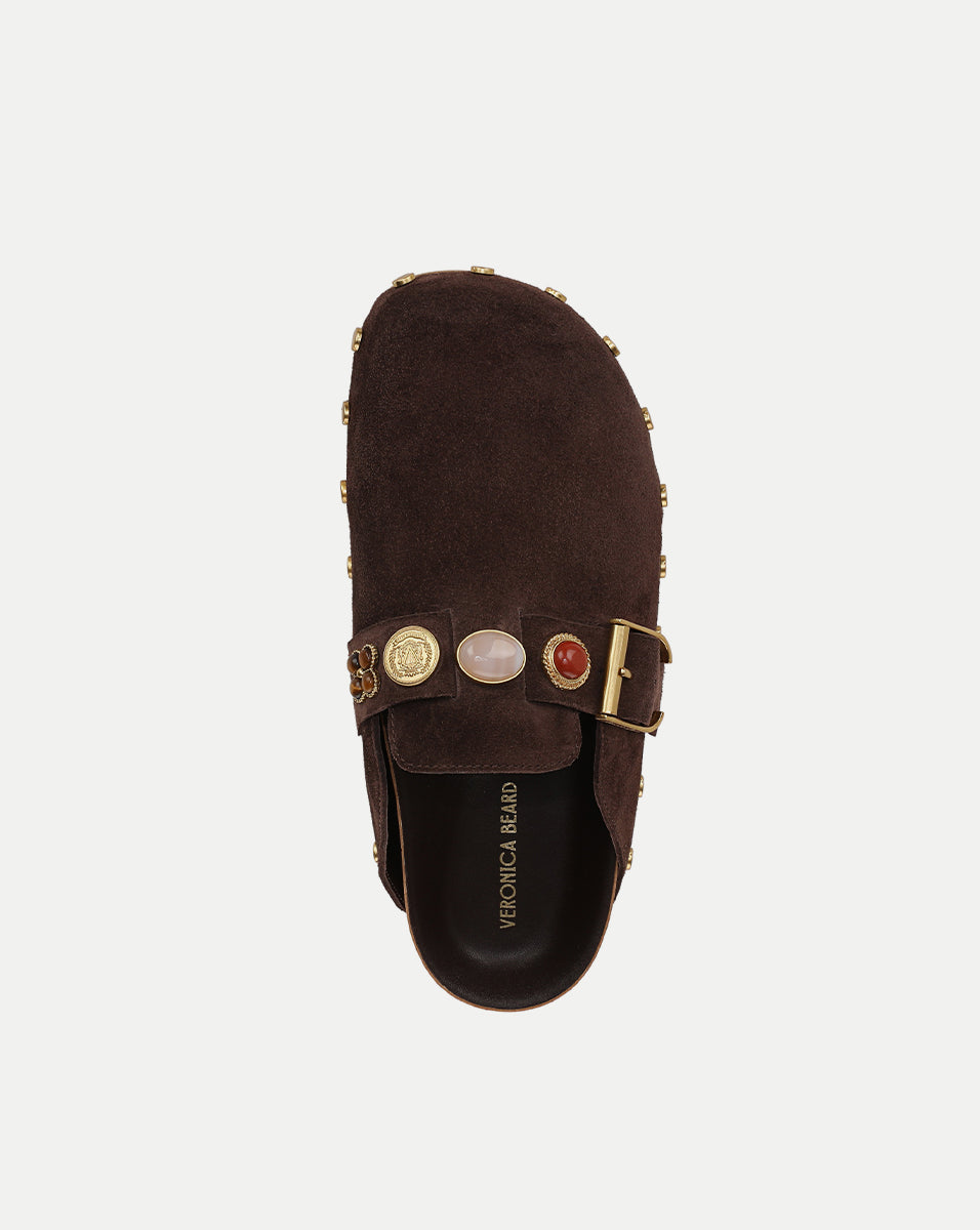 Veronica Beard Fern Embellished Clog - Espresso