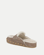 Veronica Beard Fenix Shearling Mule - Bark