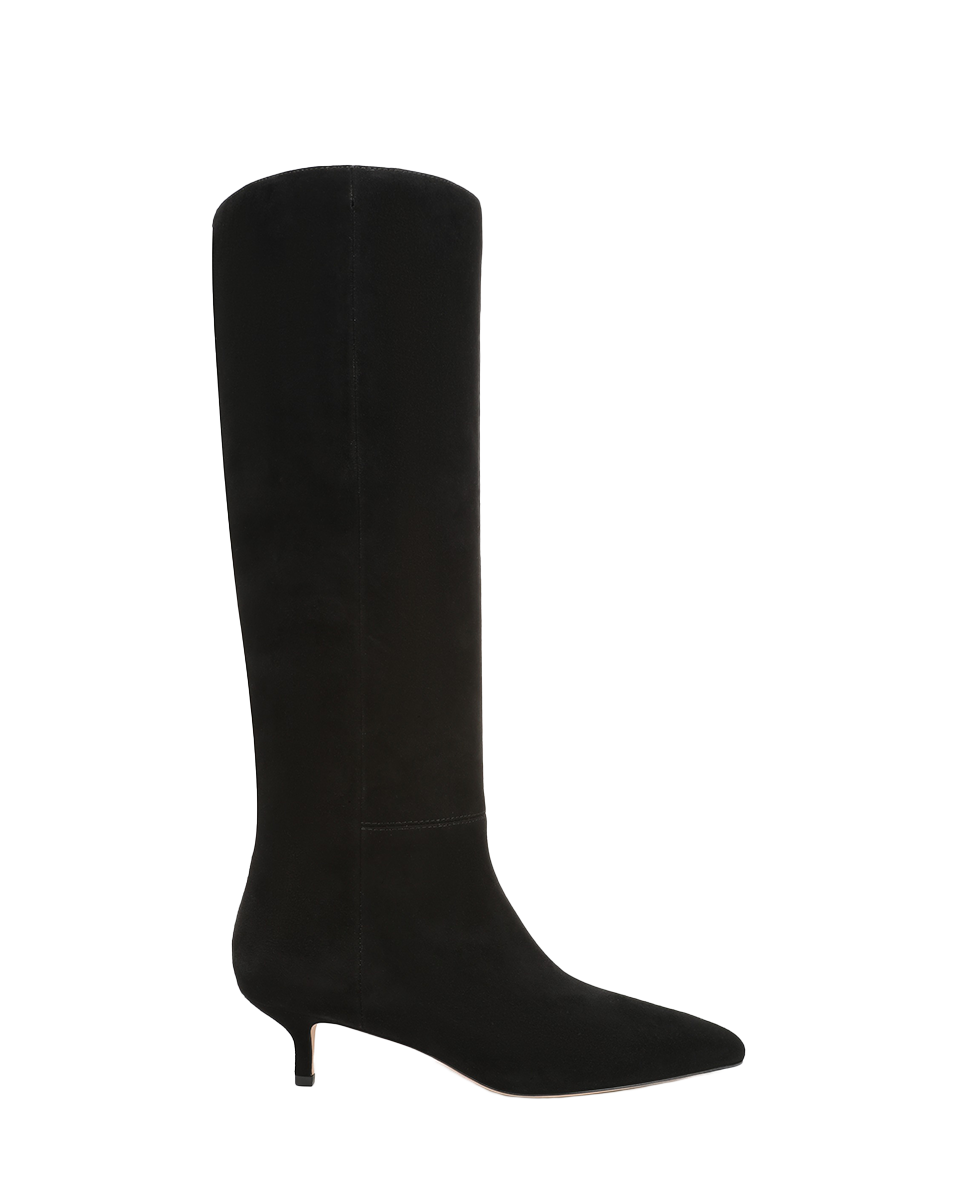 Veronica Beard Lisa Kitten-Heel Boot - Black Suede