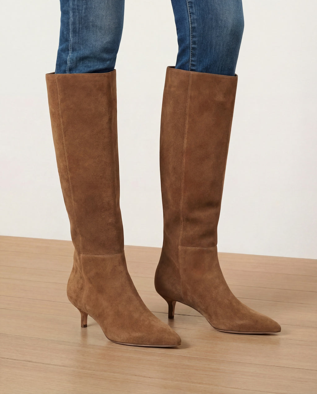 Veronica Beard Lisa Kitten-Heel Boot | Wide-Calf - Hazelwood