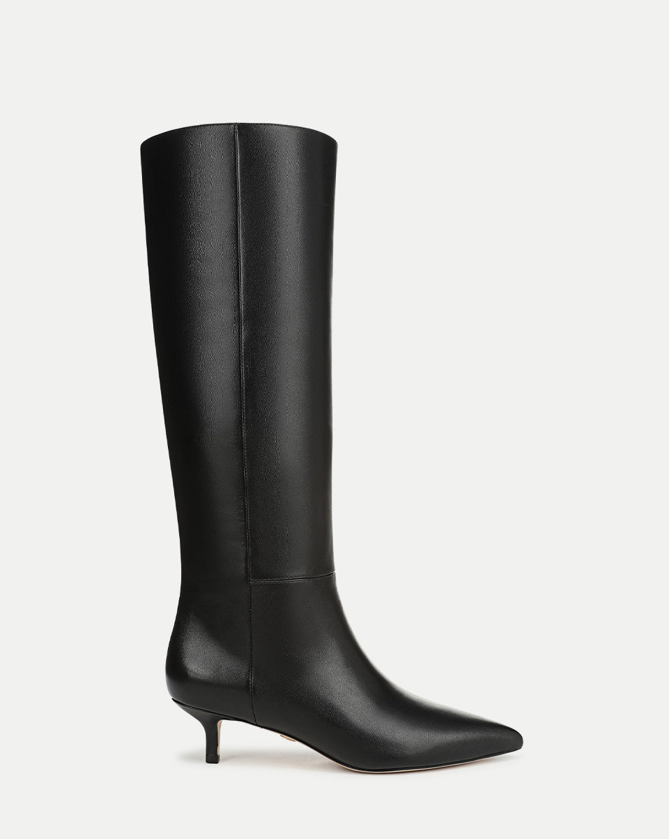 Veronica Beard Lisa Kitten-Heel Boot | Wide-Calf - Black
