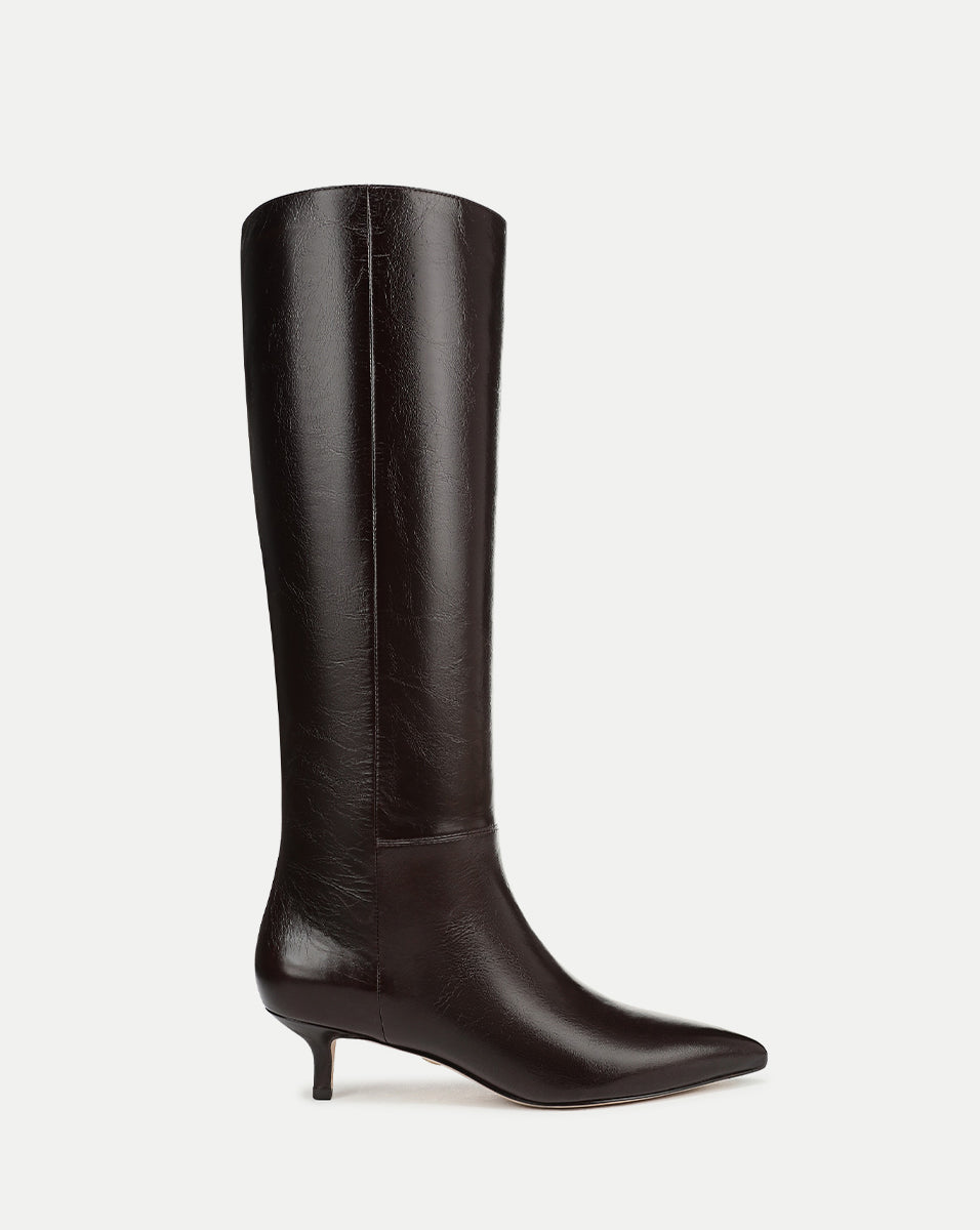 Veronica Beard Lisa Kitten-Heel Boot - Dark Raisin