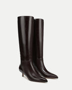 Veronica Beard Lisa Kitten-Heel Boot - Dark Raisin