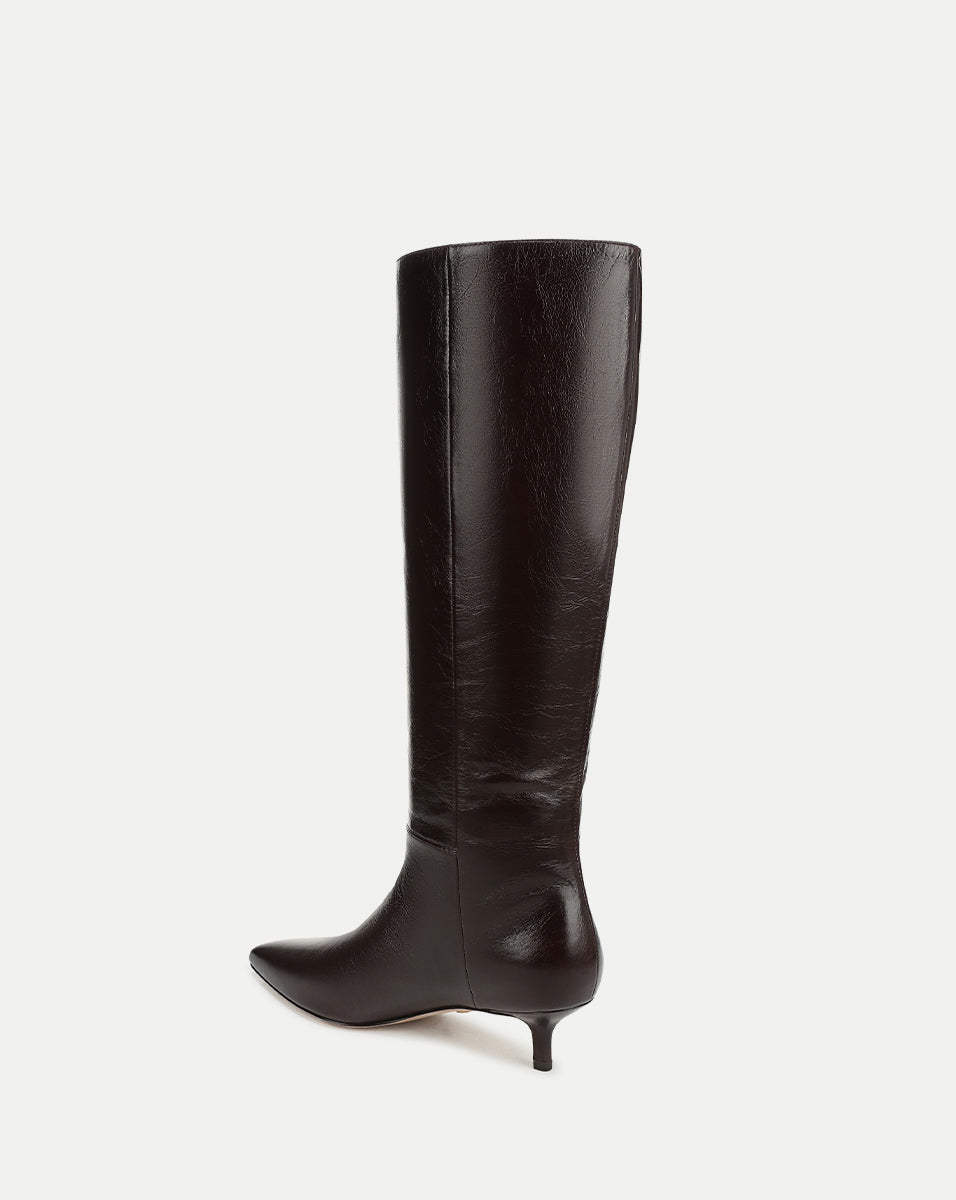 Veronica Beard Lisa Kitten-Heel Boot - Dark Raisin