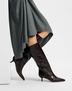 Veronica Beard Lisa Kitten-Heel Boot - Dark Raisin