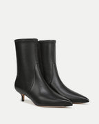 Veronica Beard Lisa Stretch Kitten-Heel Ankle Boot - Black