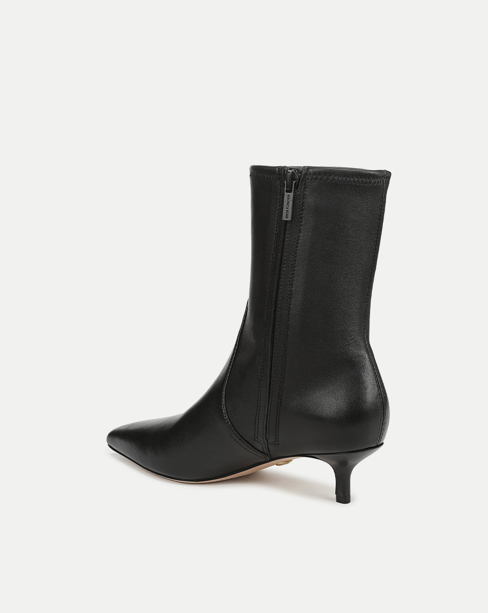 Veronica Beard Lisa Stretch Kitten-Heel Ankle Boot - Black