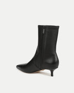 Veronica Beard Lisa Stretch Kitten-Heel Ankle Boot - Black