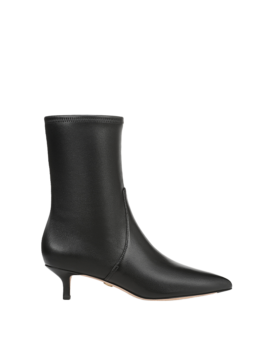Veronica Beard Lisa Stretch Kitten-Heel Ankle Boot - Black