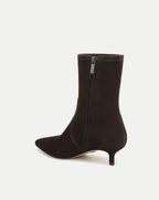 Veronica Beard Lisa Stretch Kitten-Heel Ankle Boot - Espresso