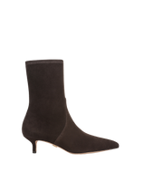 Veronica Beard Lisa Stretch Kitten-Heel Ankle Boot - Espresso