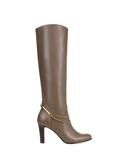Veronica Beard Tarian Tall Chain Boot - Bark