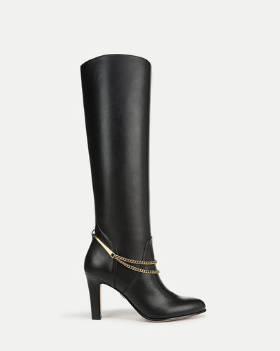 Veronica Beard Tarian Tall Chain Boot - Black