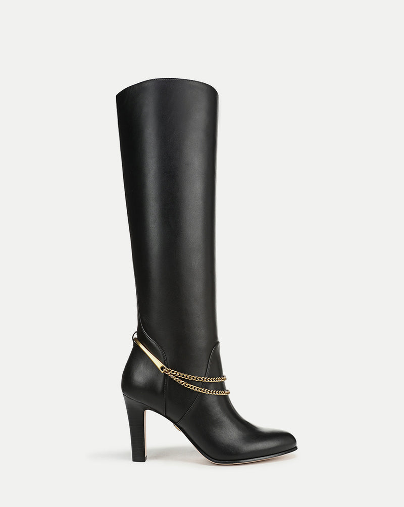 Veronica Beard Tarian Tall Chain Boot - Black