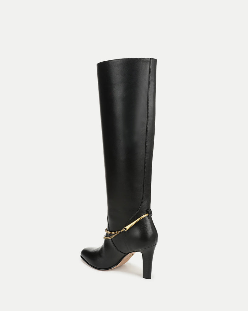Veronica Beard Tarian Tall Chain Boot - Black