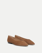Veronica Beard Bancroft Suede Flat - Chestnut