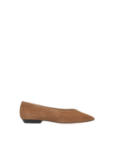 Veronica Beard Bancroft Suede Flat - Chestnut