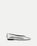Veronica Beard Bancroft Metallic Flat - Silver