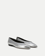 Veronica Beard Bancroft Metallic Flat - Silver