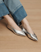 Veronica Beard Bancroft Metallic Flat - Silver