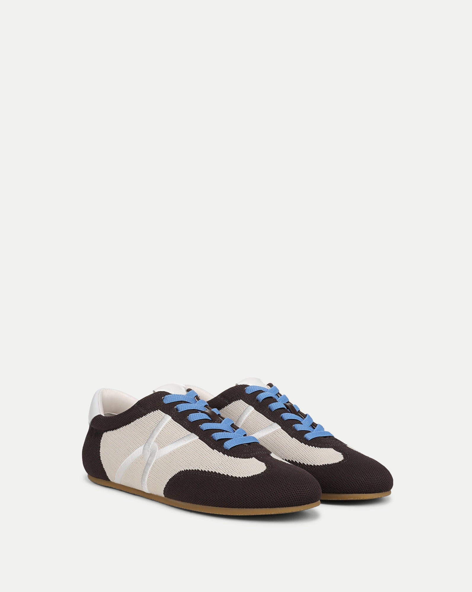 Veronica Beard Riviera Knit Sneaker - Espresso/Ecru