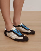 Veronica Beard Riviera Knit Sneaker - Espresso/Ecru