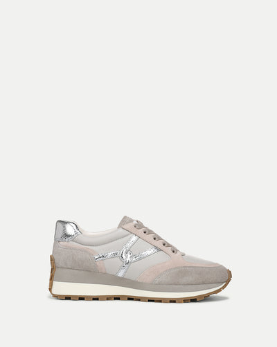 Veronica Beard Valentina Suede Sneaker - Grey Multi
