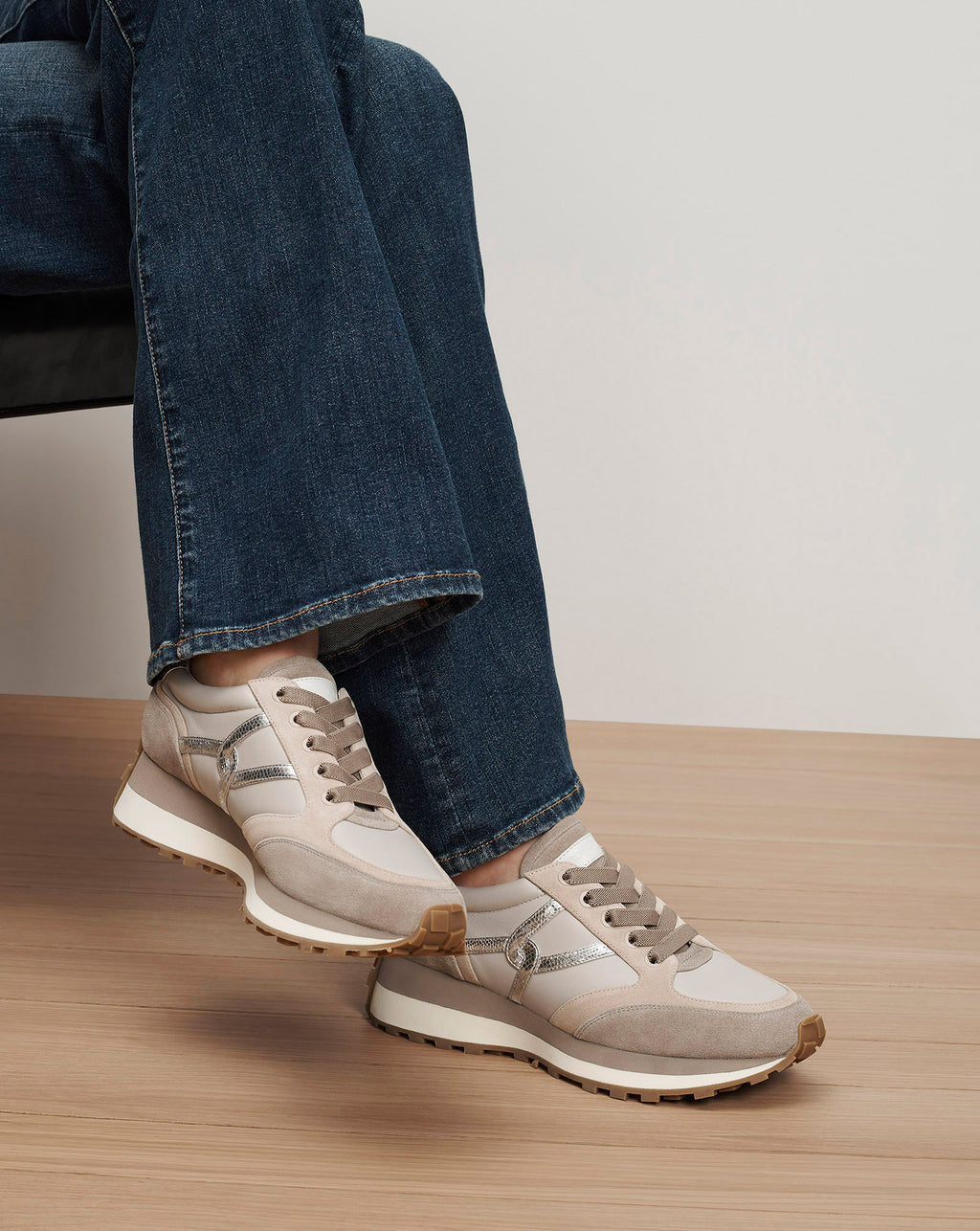 Veronica Beard Valentina Suede Sneaker - Grey Multi