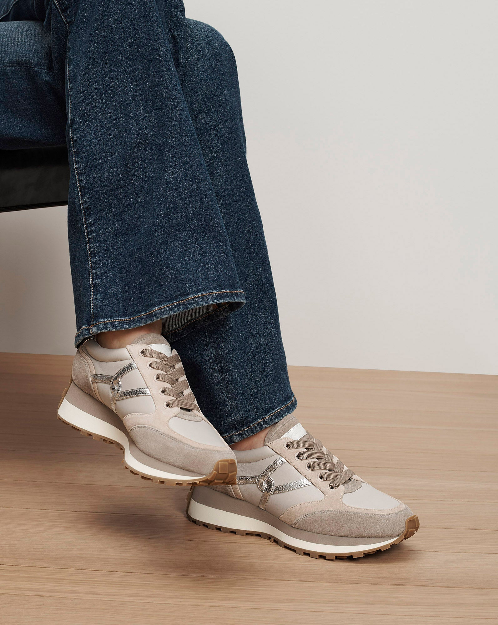 Veronica Beard Valentina Suede Sneaker - Grey Multi