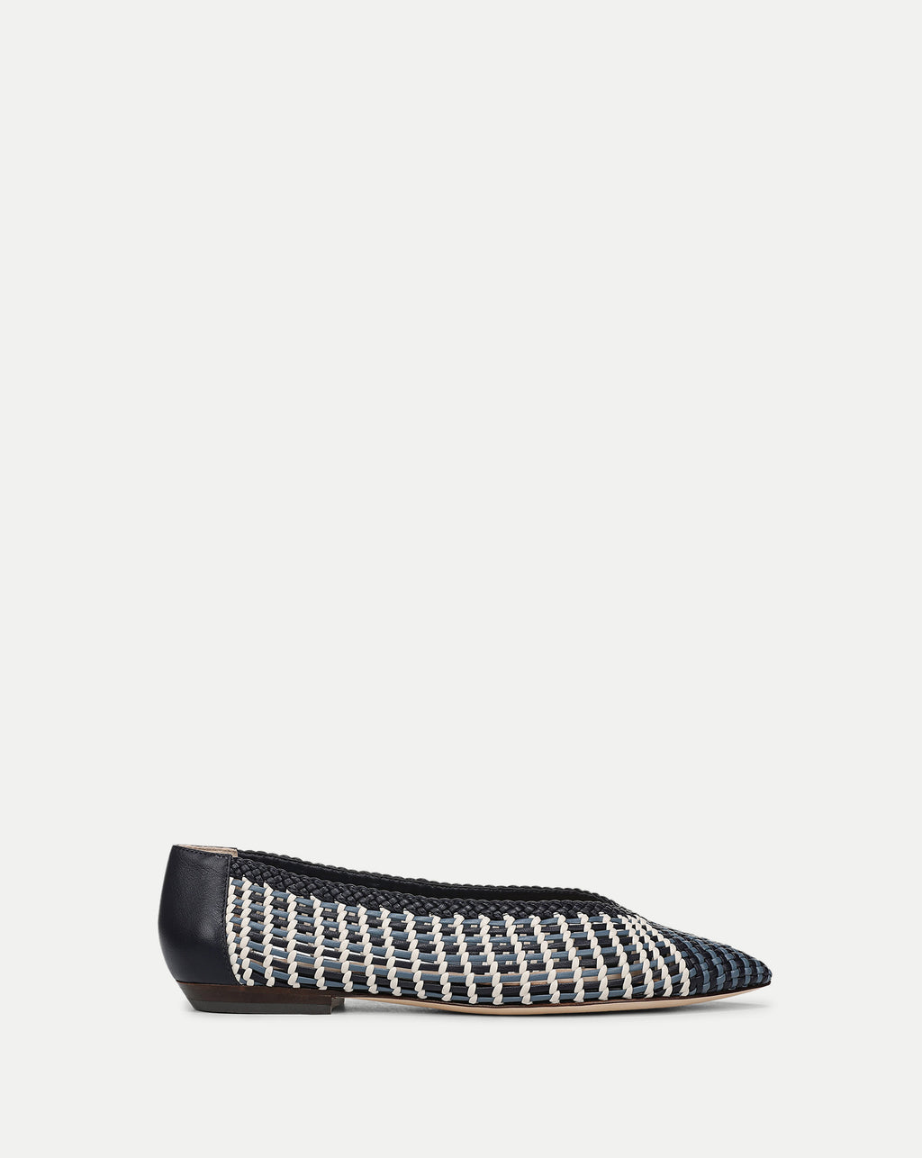 Veronica Beard Bancroft Woven Leather Flat - Blue Multi