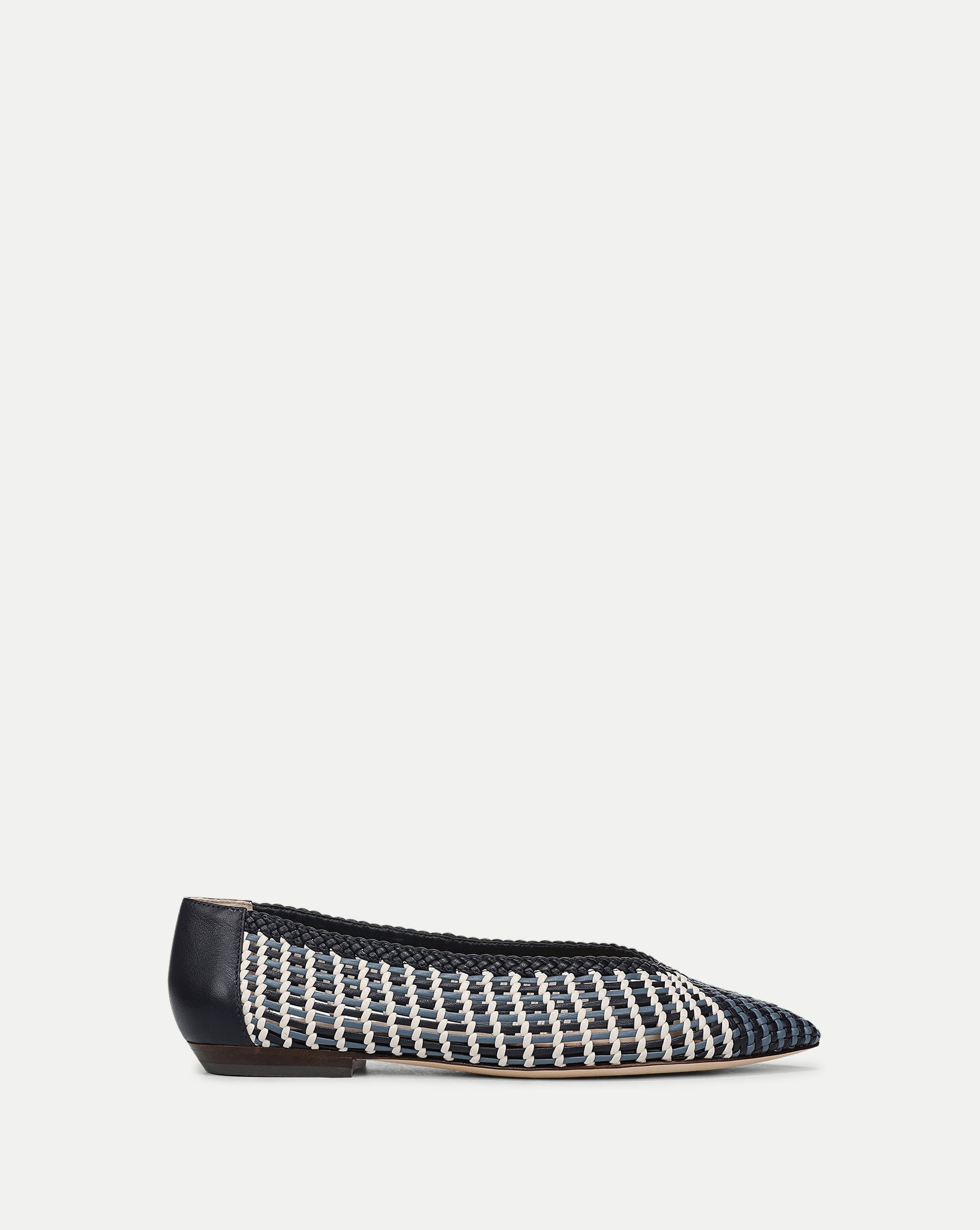 Veronica Beard Bancroft Woven Leather Flat - Blue Multi