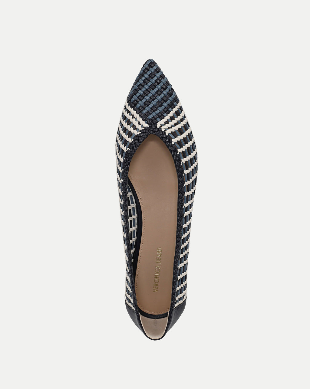 Veronica Beard Bancroft Woven Leather Flat - Blue Multi