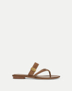 Veronica Beard Salva Dash Flat Sandal - Chestnut
