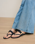 Veronica Beard Salva Dash Flat Sandal - Navy