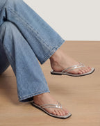 Veronica Beard Clea Flip Flop - Clear/Silver