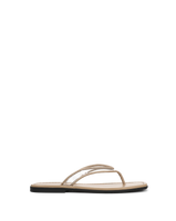 Veronica Beard Beige flat thong sandals with clear PVC straps.