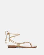 Veronica Beard Rosetta Wrap Sandal - Pale Gold