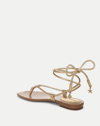 Veronica Beard Rosetta Wrap Sandal - Pale Gold