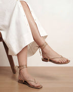 Veronica Beard Rosetta Sandal - Pale Gold
