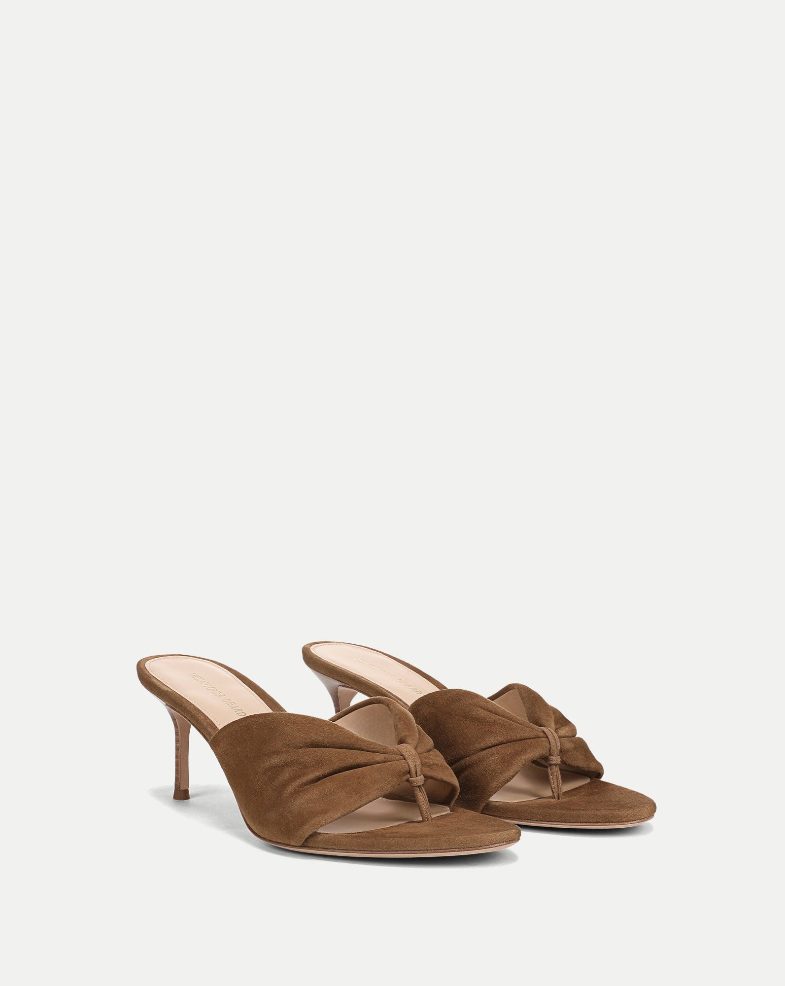 Veronica Beard Tullia Suede Mid-Heel Sandal - Chestnut